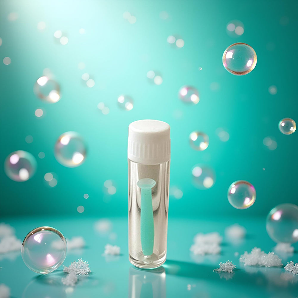 Close-up of silicone lens removal tool for safe handling