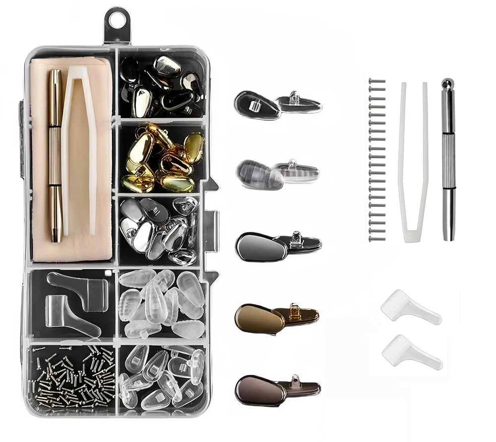 Five styles of silicone and metal nose pads for glasses