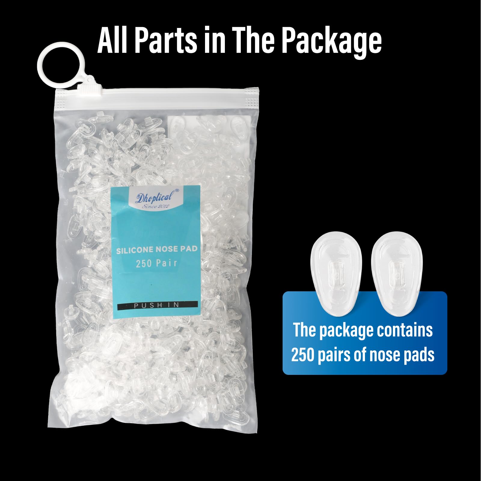 Clip-in push-in nose pad illustration - silicone 15mm