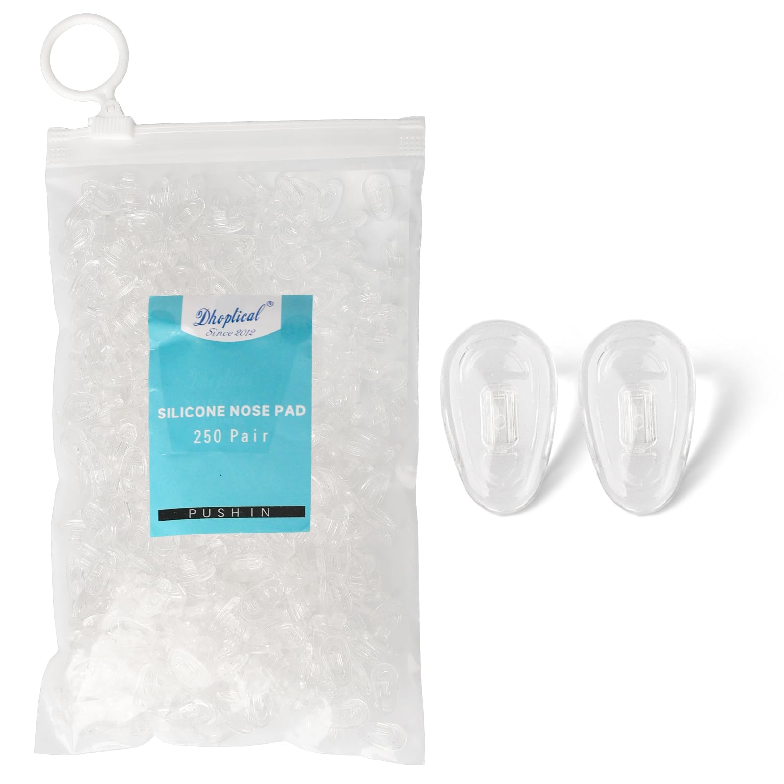 Dhoptical 15mm silicone nose pads packaging and dimensions