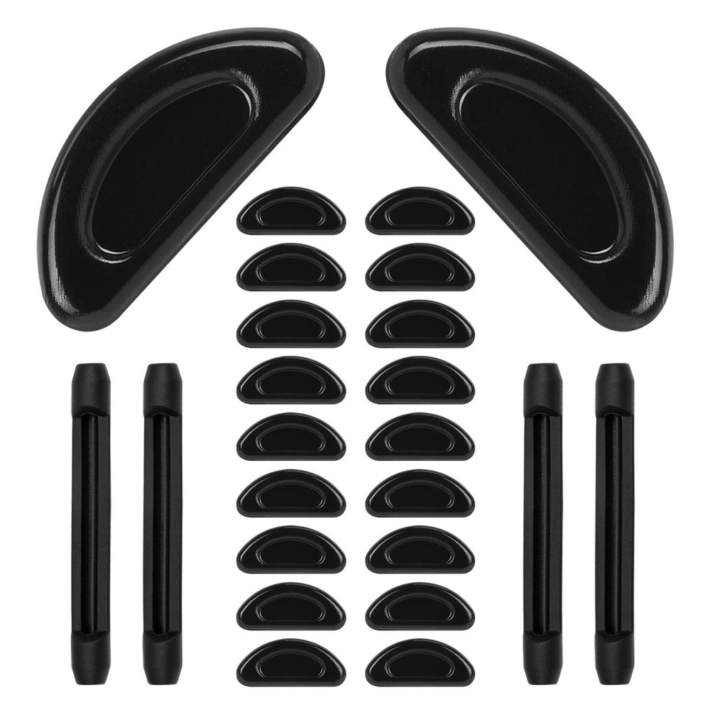 Ten pairs of black silicone nose pads for eyeglasses