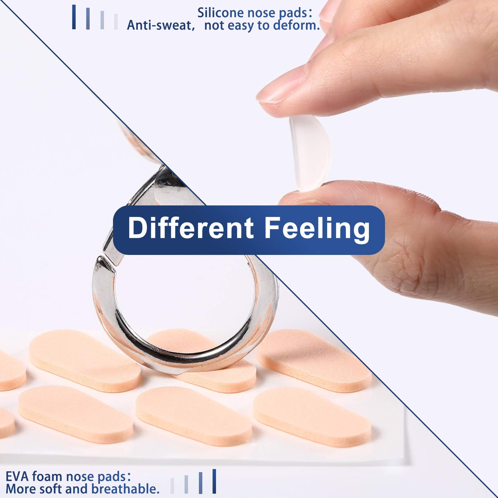 Silicone eyeglass nose pads in 2 colors
