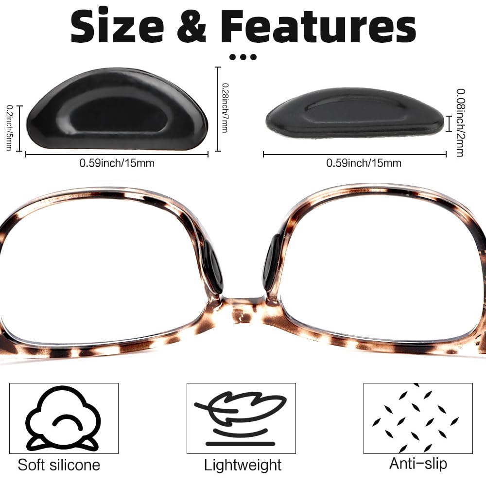 2mm thick silicone nose pads for glasses, anti-slip