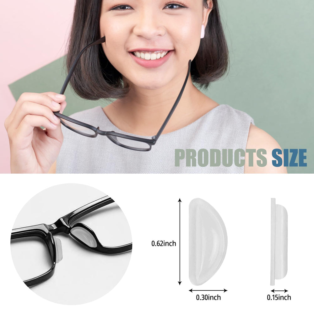 Close-up of adhesive silicone nose pads for glasses