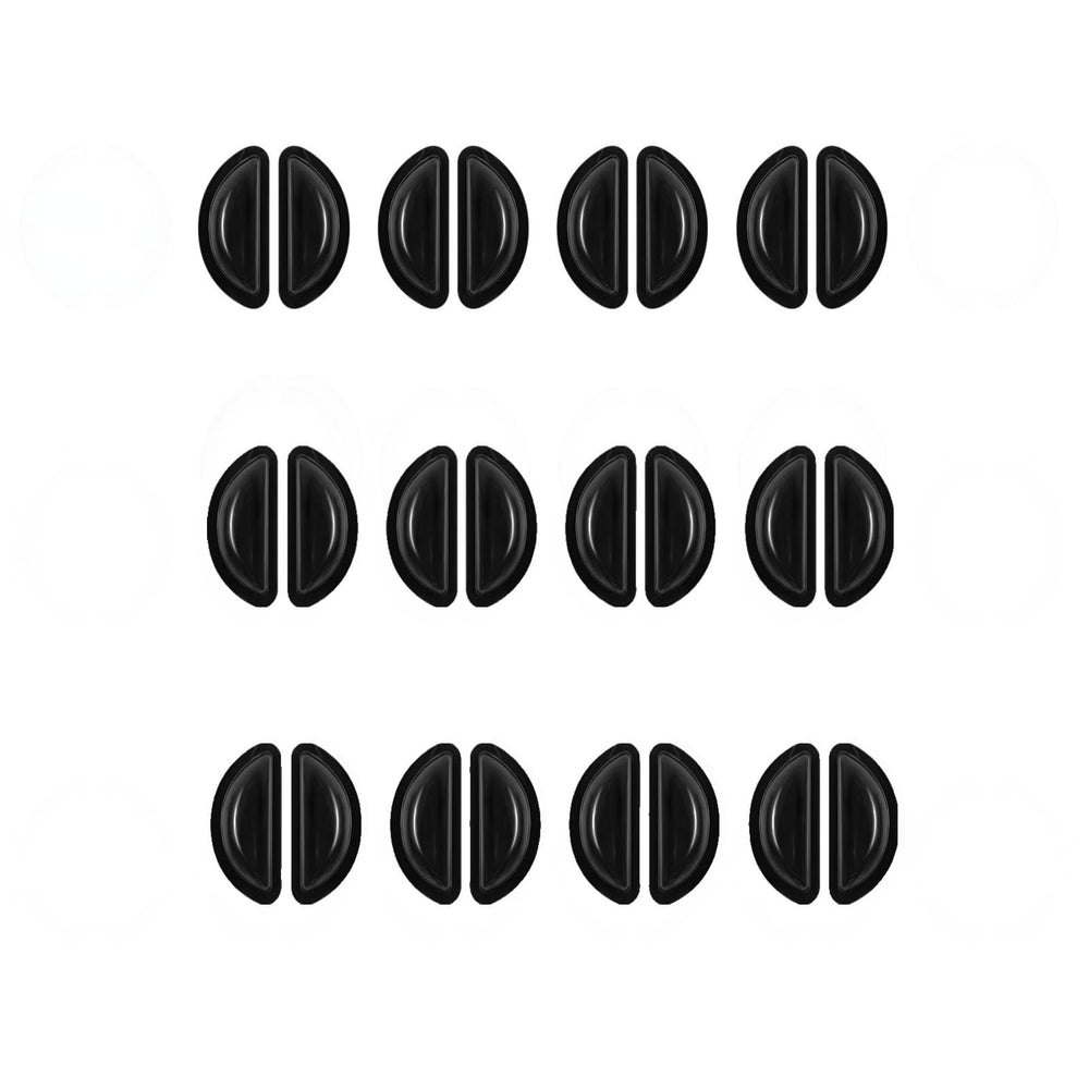 12 pairs of black silicone nose pads for eyeglasses