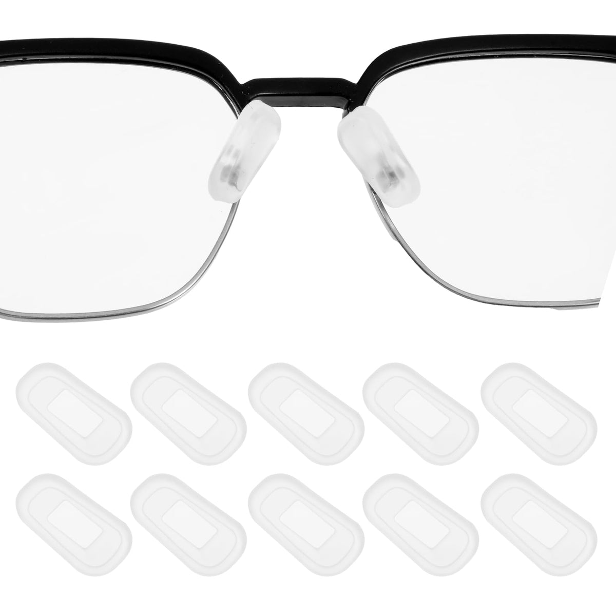 Close-up of soft silicone nose pads for eyeglasses