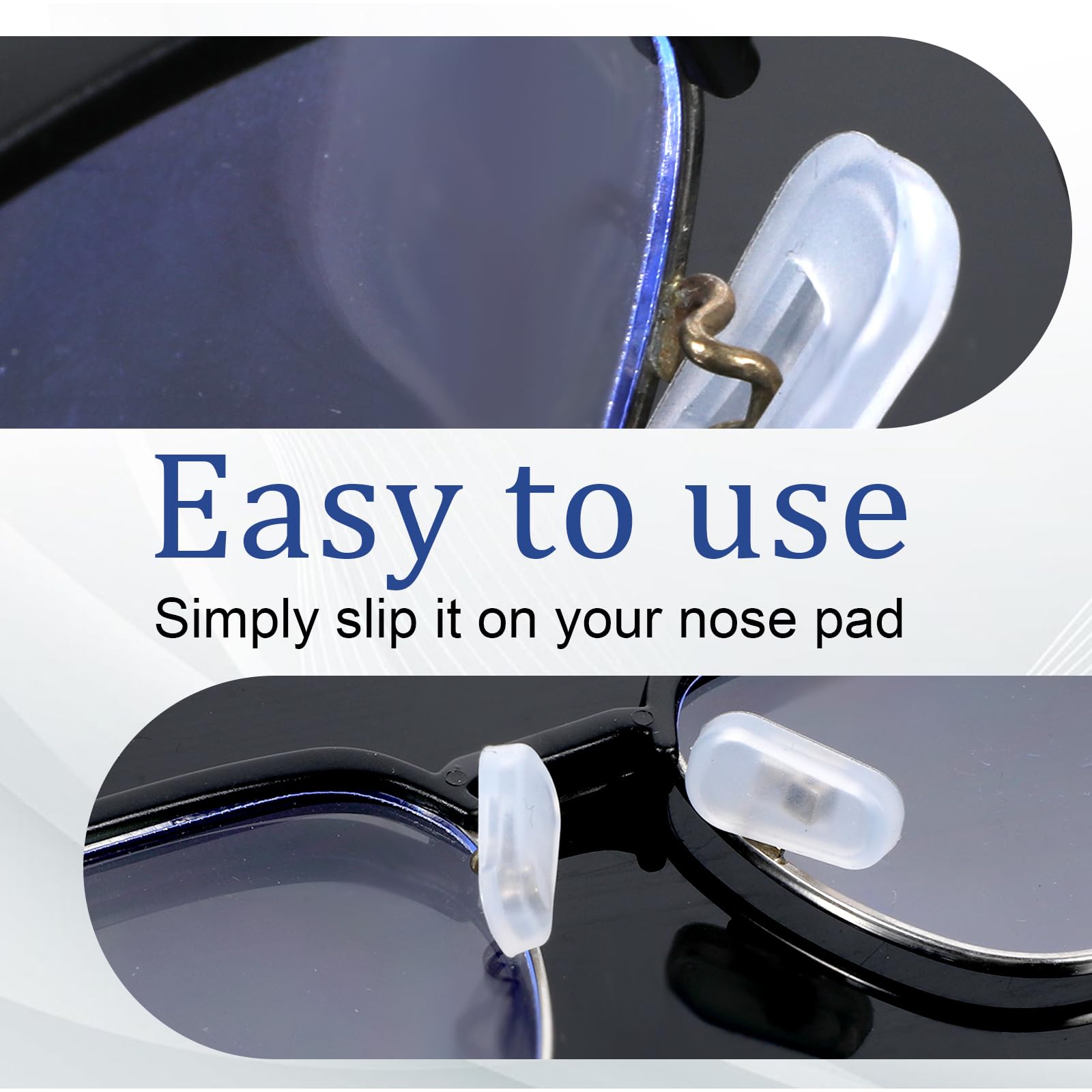 Five nose pads shown with packaging