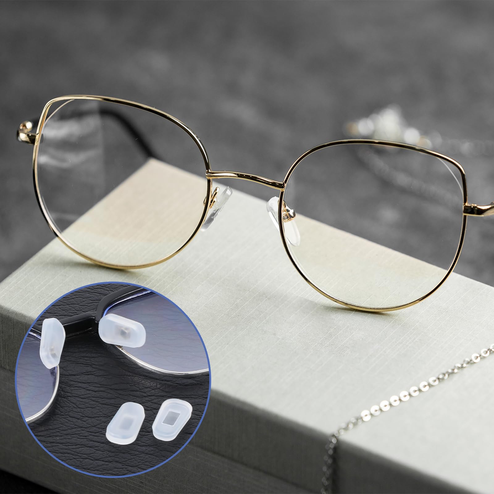 White silicone nose pads suitable for many eyewear styles