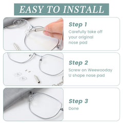 24-pack silicone nose pads for eyeglasses in 28mm size, clear
