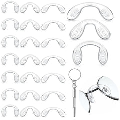 24-pack silicone nose pads for eyeglasses in 42mm size, clear
