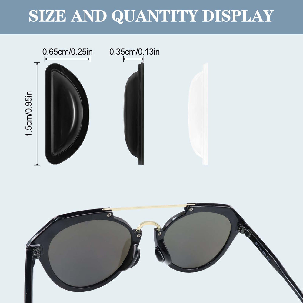 Black silicone nose pads for eyeglasses - side view