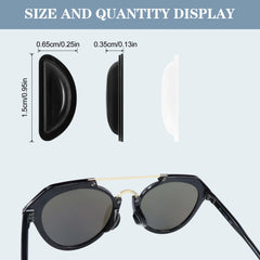 Black silicone nose pads for eyeglasses - side view