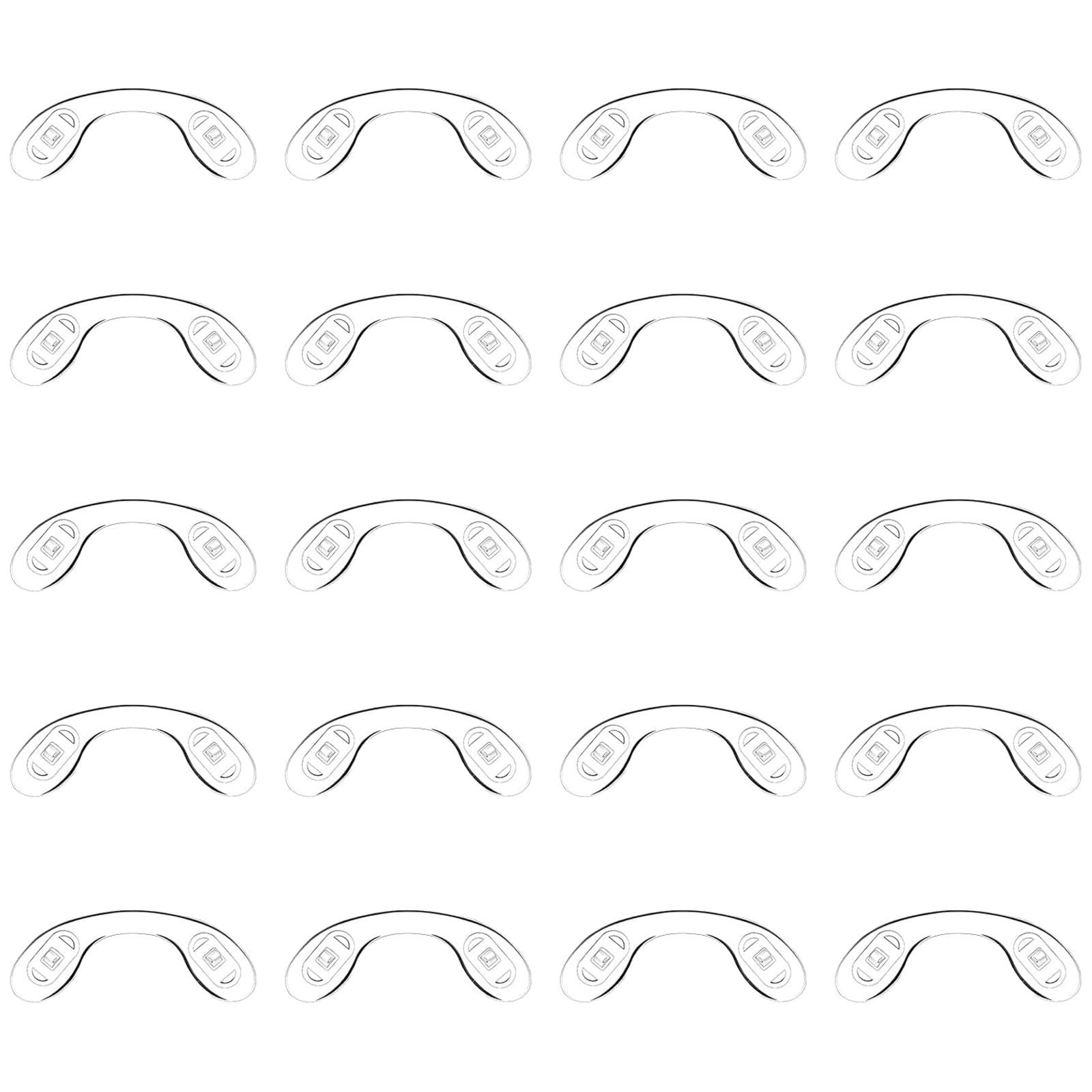 Package of 20 silicone nose pads for glasses