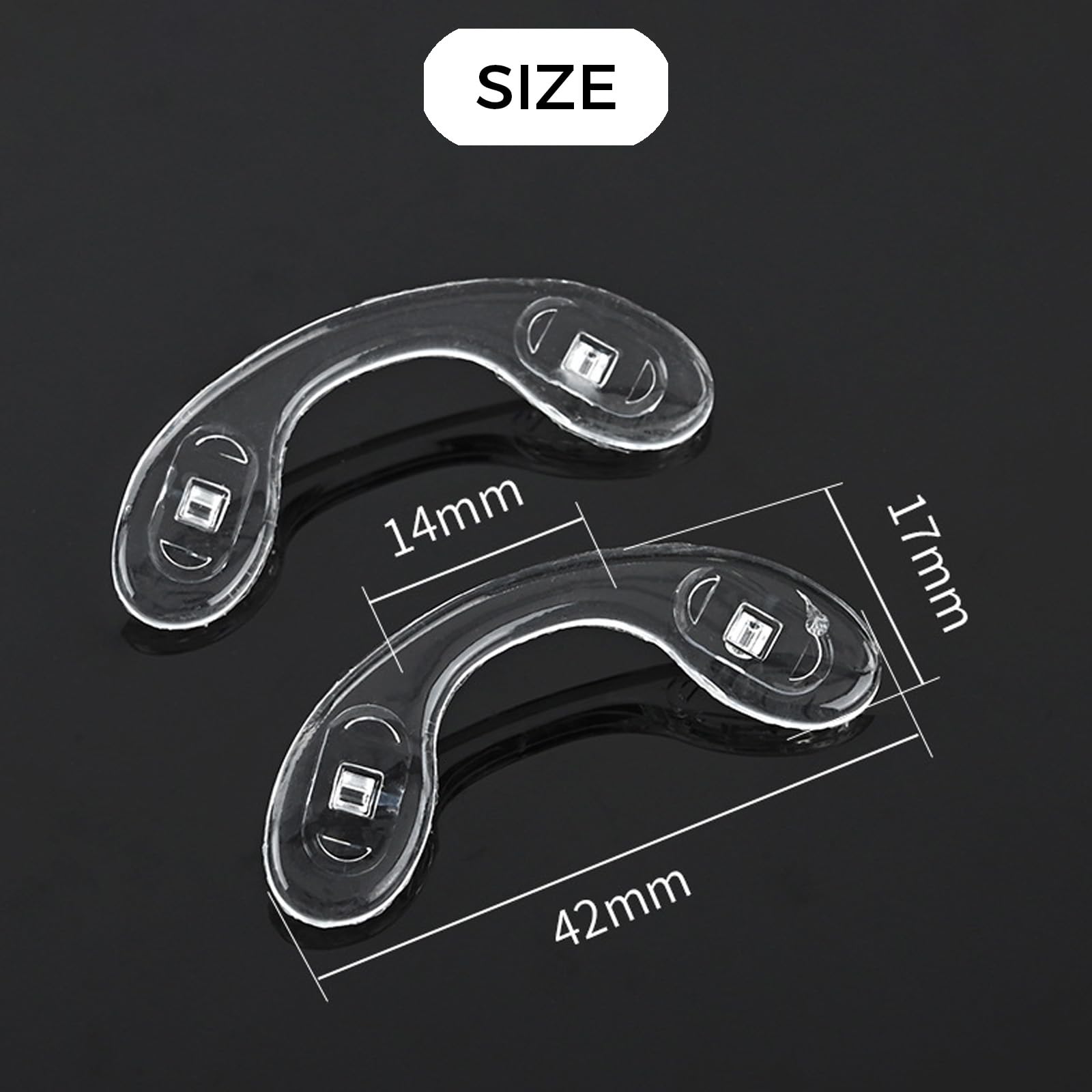 U-shaped silicone nose pads with screwdriver and screws