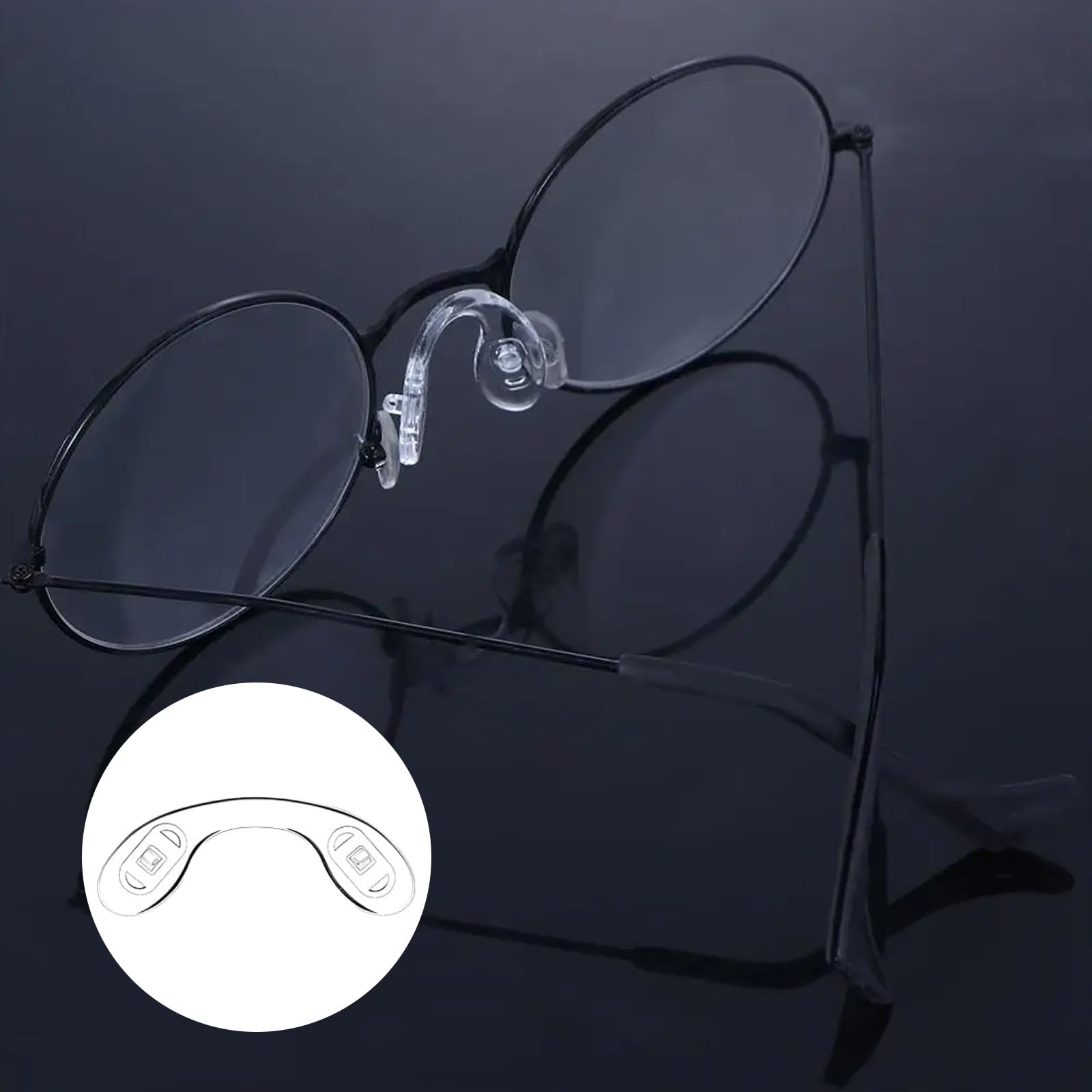 Close-up of anti-slip silicone nose pads on a frame