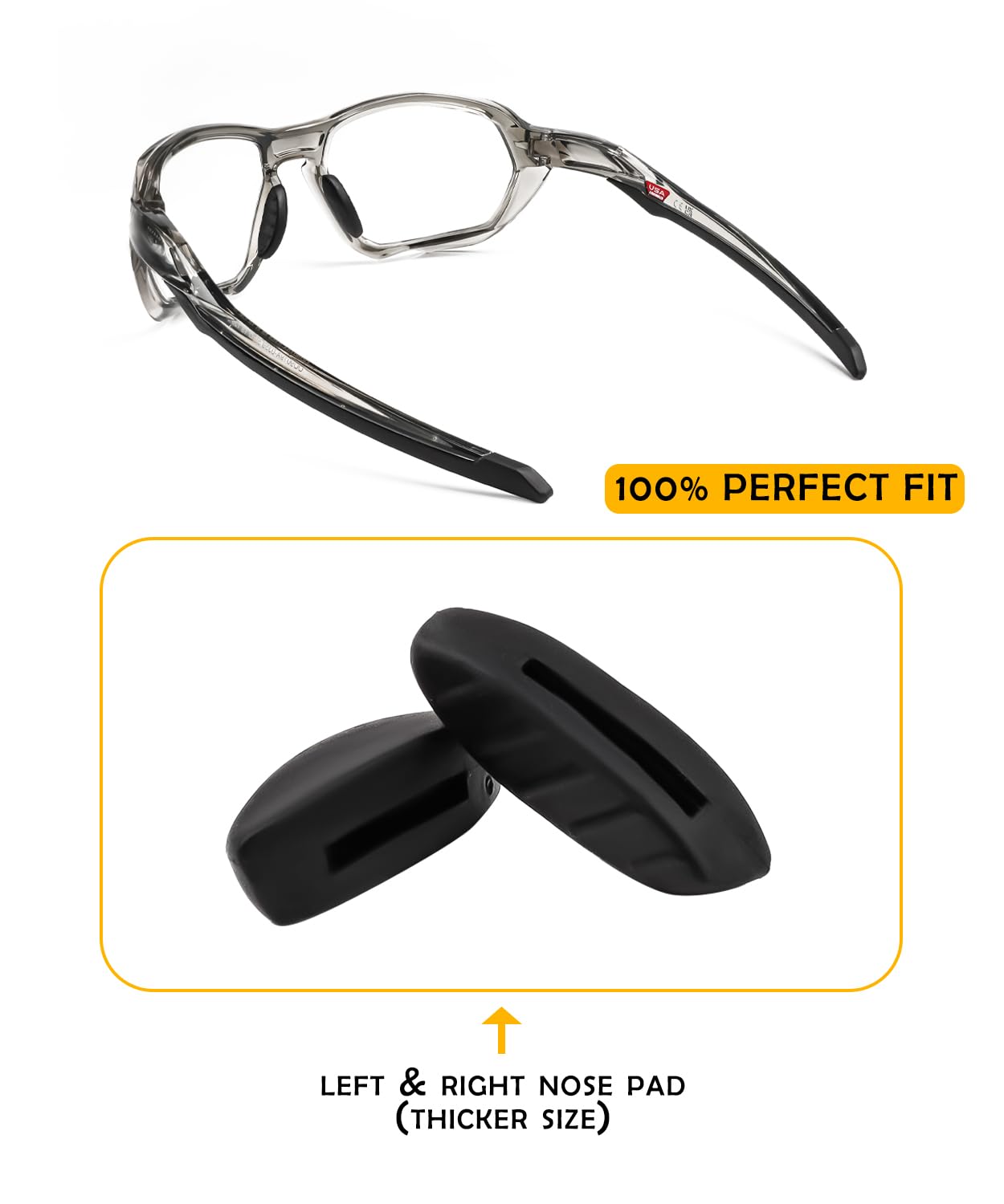 Close-up of silicone nose pad material showing comfort and durability