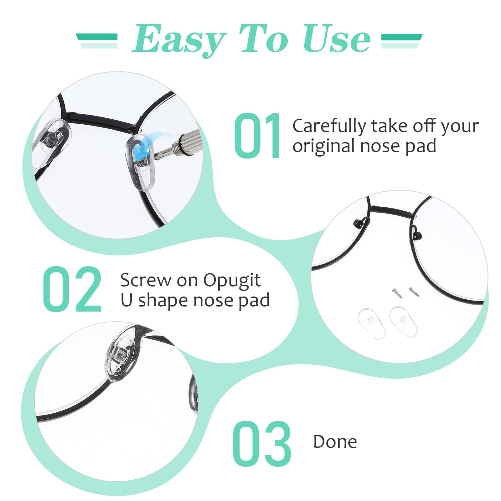 Transparent silicone nose pads for glasses