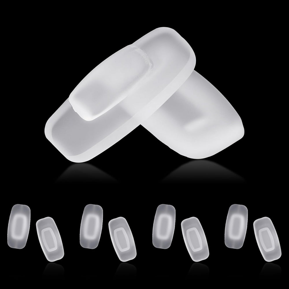 Soft silicone nose pads in white and transparent