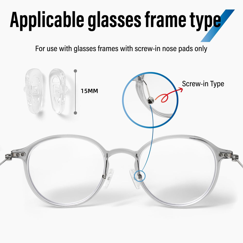 Close-up of 15mm silicone nose pad screw-in