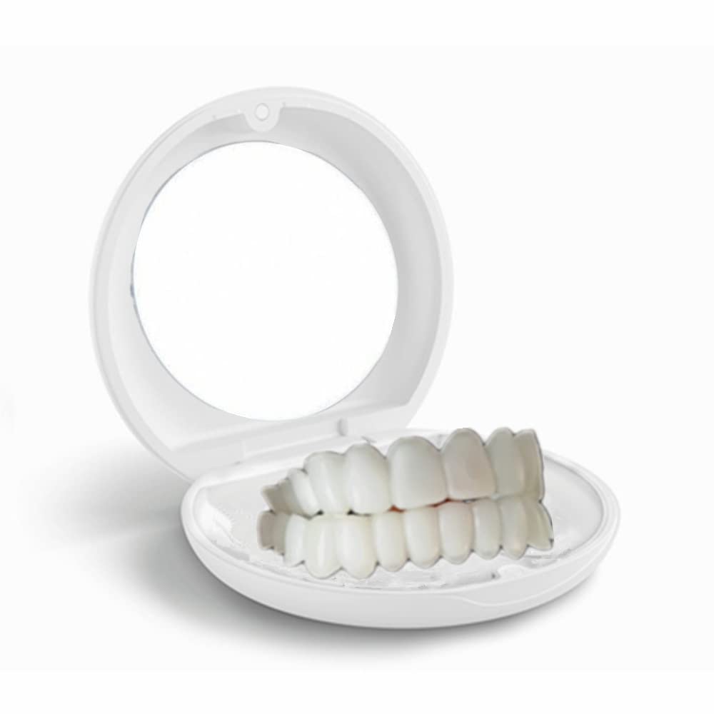 Box includes a mirror for on-the-go adjustments