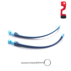 Silicone temple legs in black and blue