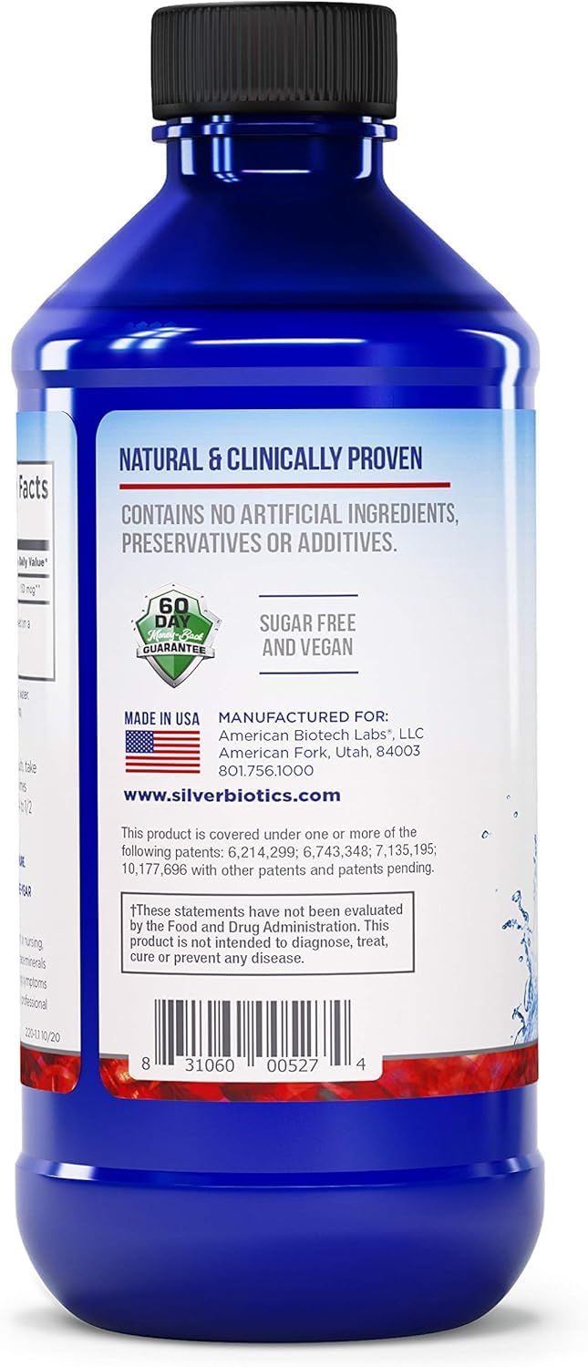 Close-up of Silver Biotics 30 PPM label