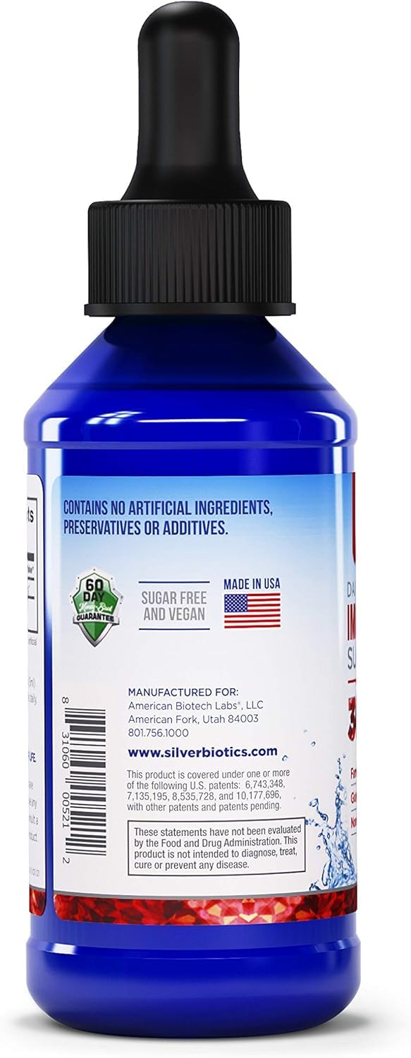 4 oz dropper bottle of Silver Biotics Liquid 30 PPM