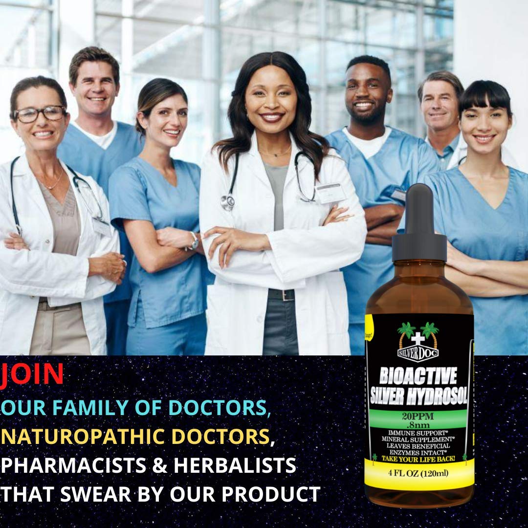 Dropper dispensing Silver Doc hydrosol for versatile use