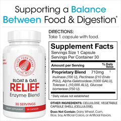 Label showing 30 servings for Silver Fern Digestive Enzyme Blend