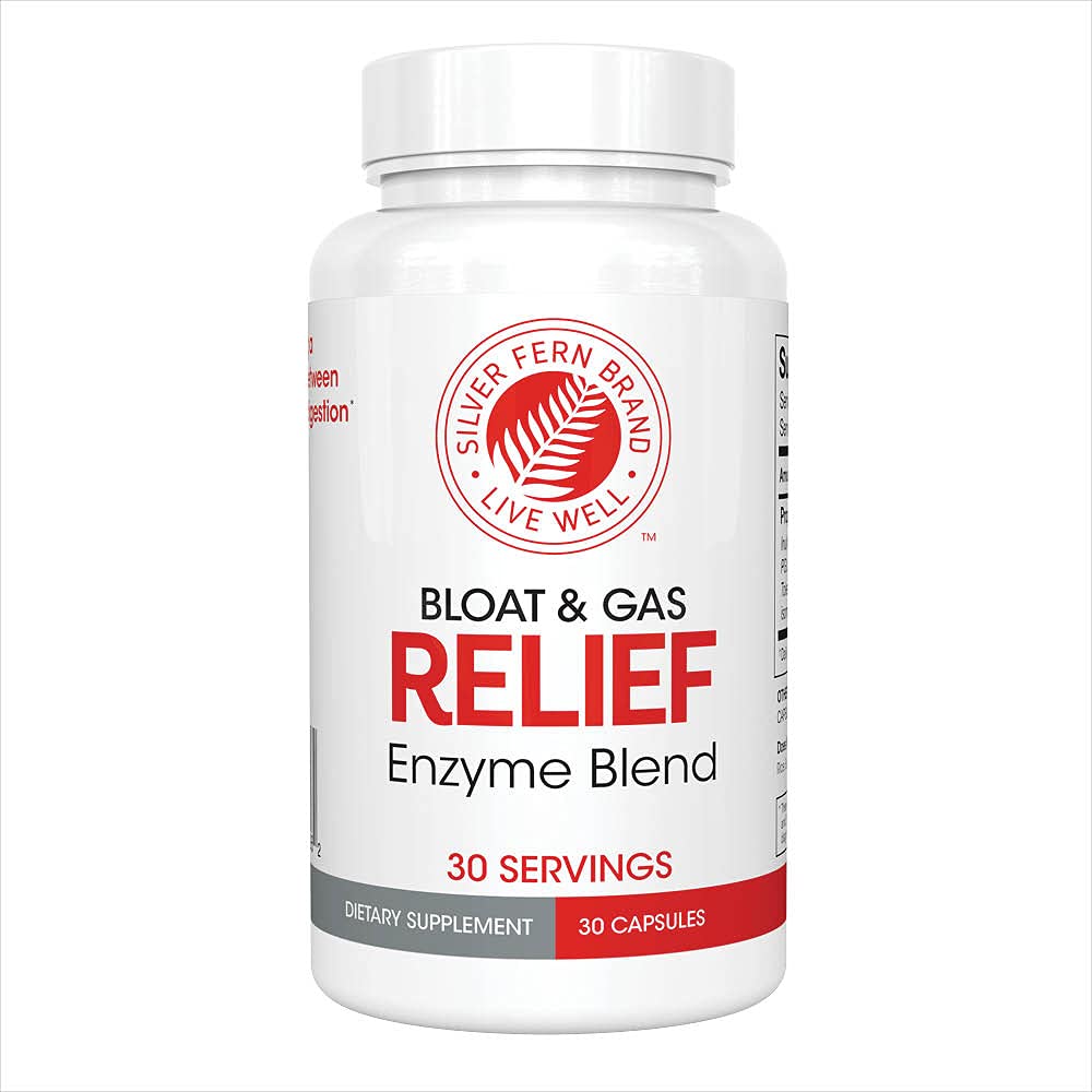 Silver Fern Bloat & Gas Relief Digestive Enzyme Blend bottle
