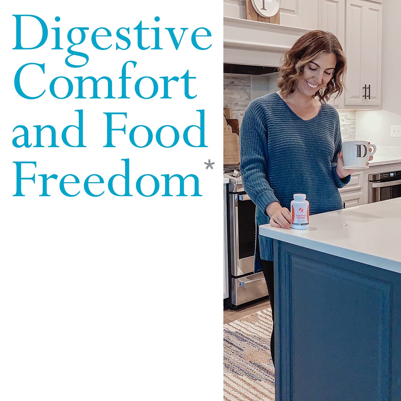 Graphic illustrating digestive comfort and improved digestion