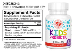 Berry-flavored kids probiotic chewables