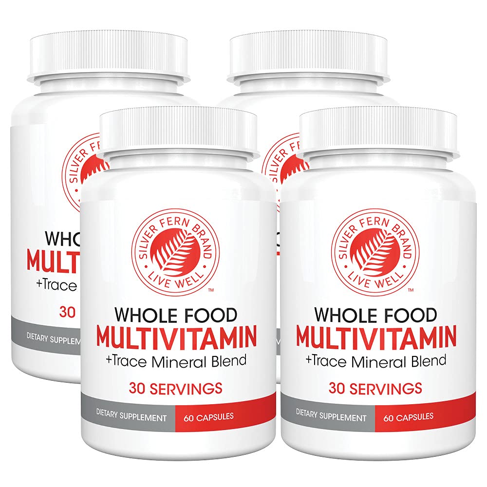 Front view of Silver Fern Whole Food Daily Multi Vitamin bottle with label