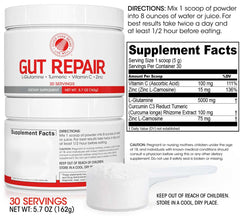 Open scoop of Silver Fern Gut Repair powder