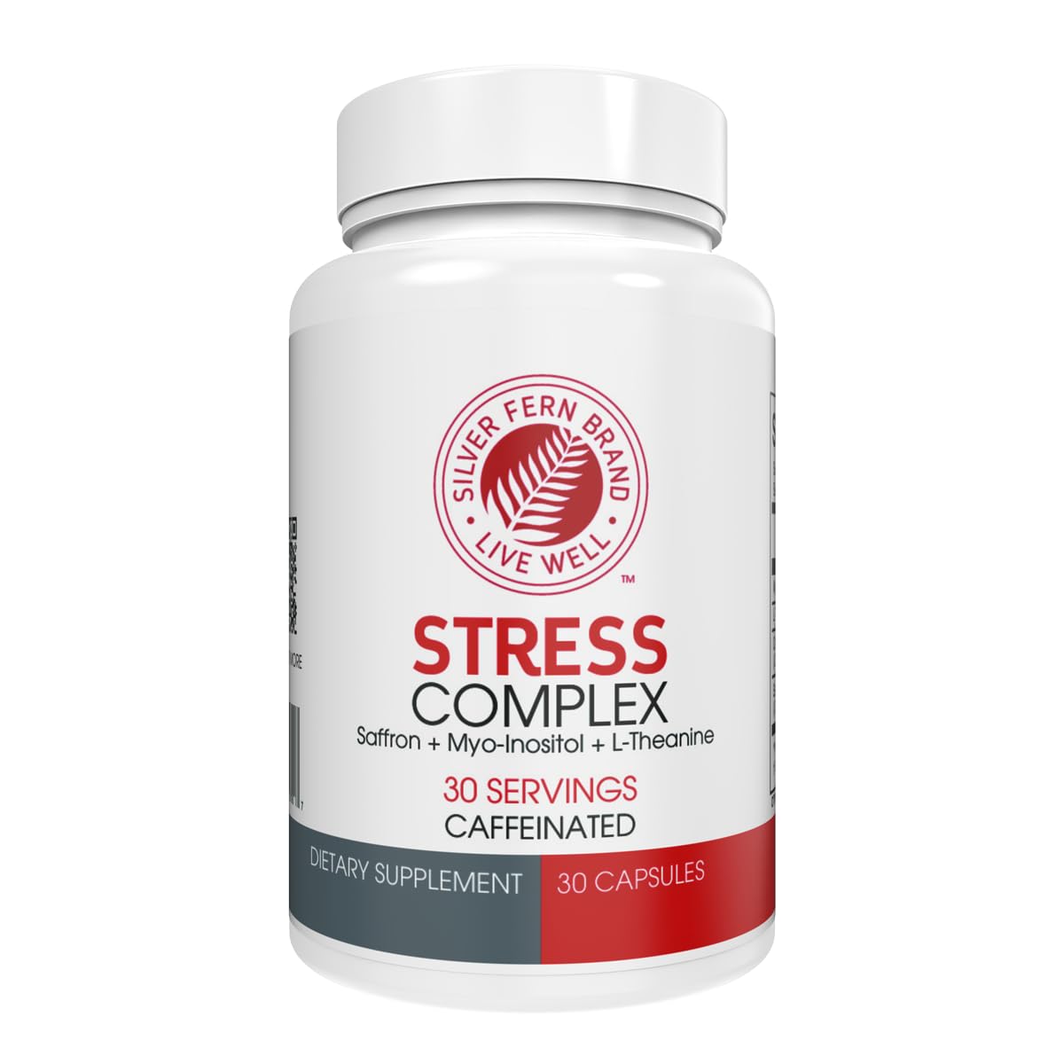Silver Fern Stress Complex caffeinated capsules bottle