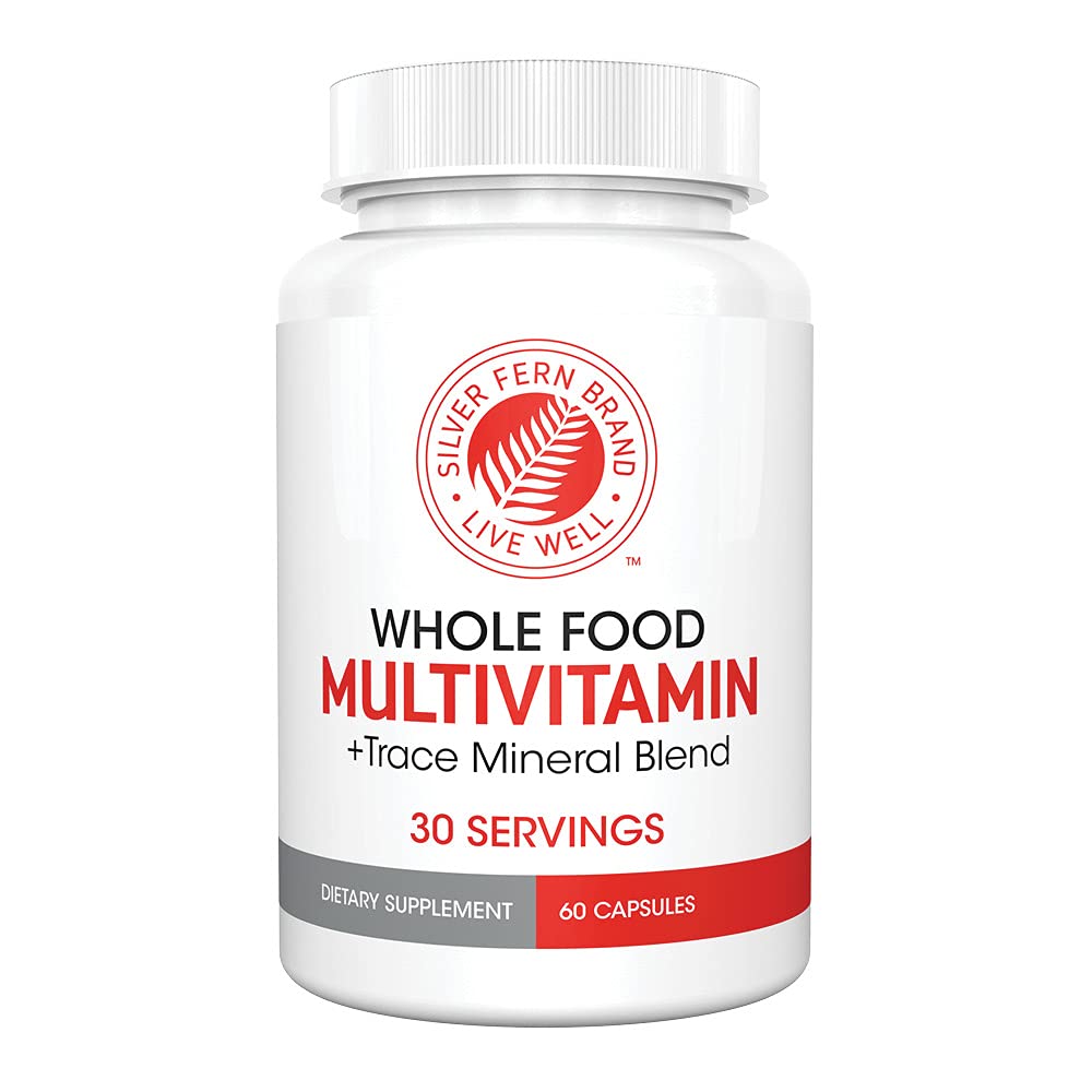 Front view of Silver Fern Whole Food Daily Multi Vitamin bottle with 60 Vegicaps