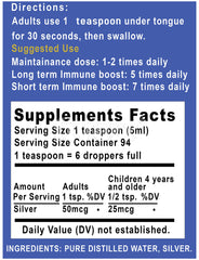 USA-made colloidal silver solution in a glass bottle (99.999% silver)