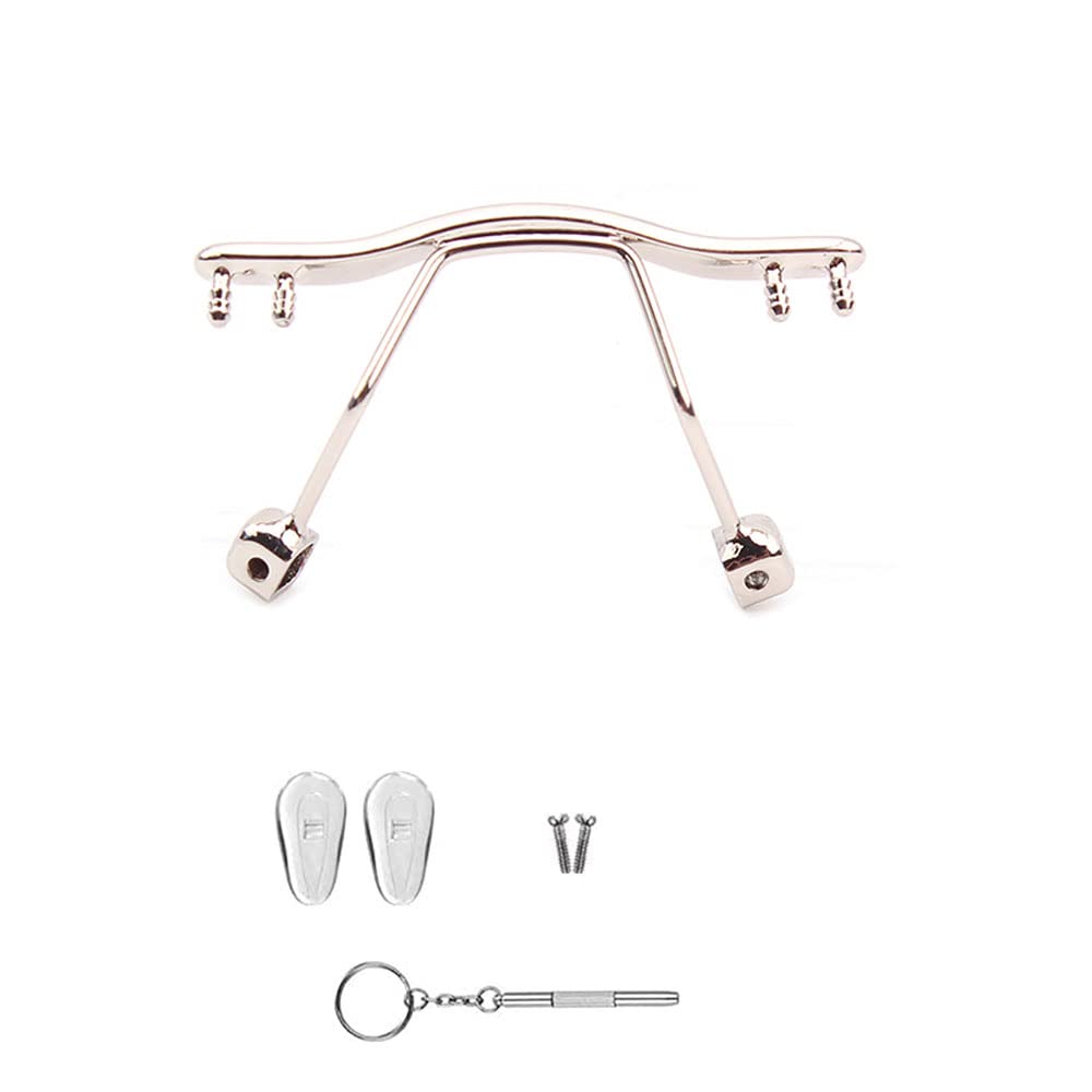 Silver metal replacement nose bridge for rimless glasses