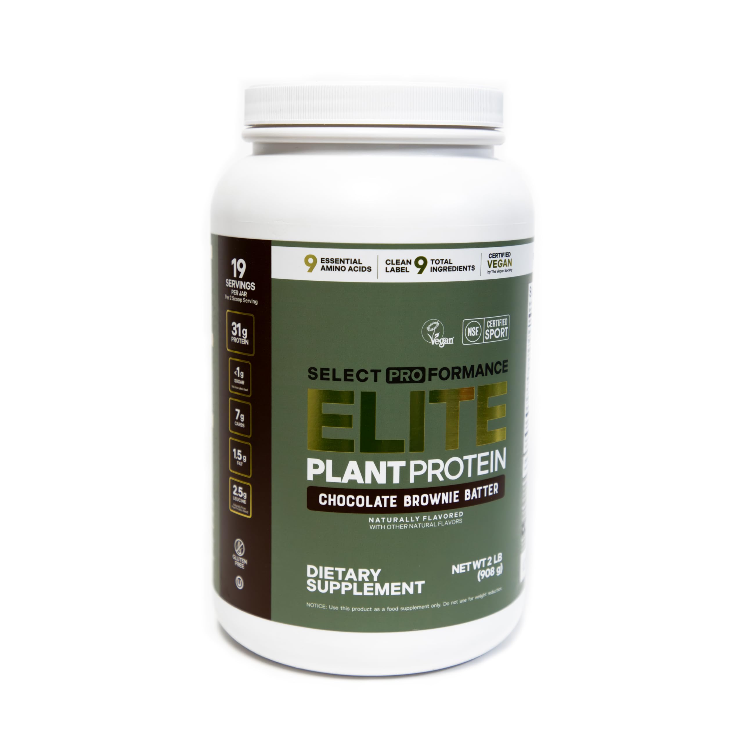 Silver Star Nutrition Elite Plant Protein tub in Chocolate Brownie Batter for vegan protein boost