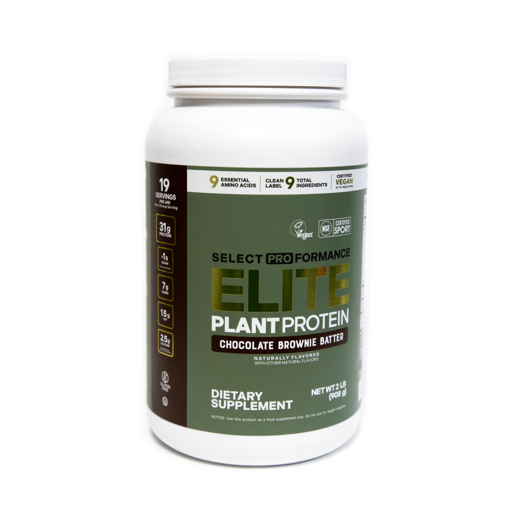 Silver Star Nutrition Elite Plant Protein tub in Chocolate Brownie Batter for vegan protein boost