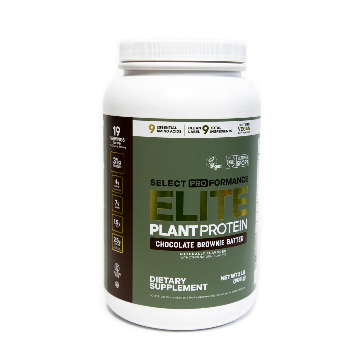 Silver Star Nutrition Elite Plant Protein tub in Chocolate Brownie Batter for vegan protein boost