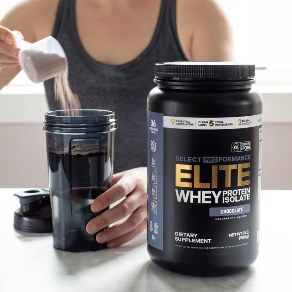 Silver Star Nutrition Elite Chocolate whey shake in glass highlights no added sugar