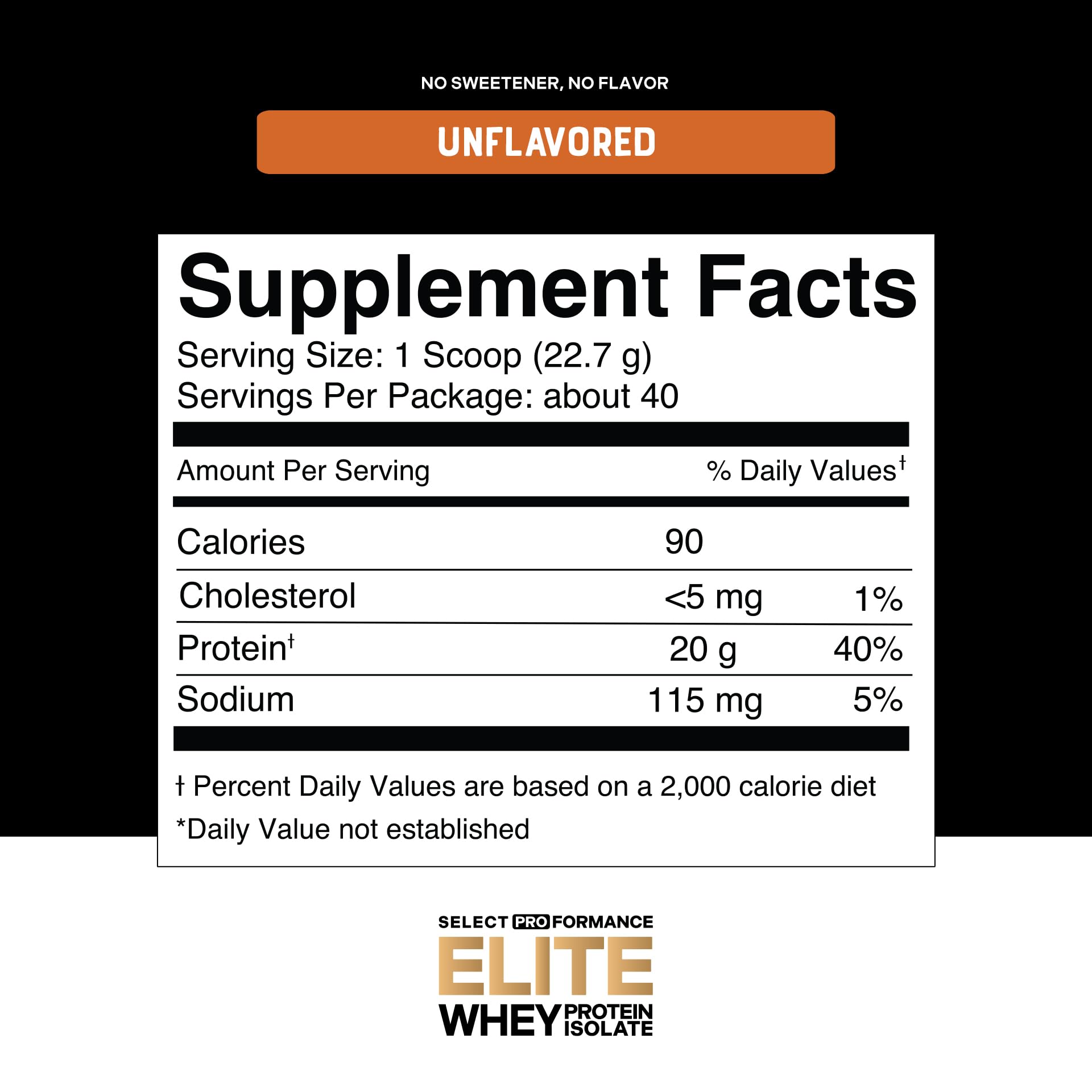Silver Star Nutrition Select Proformance Elite Whey Isolate powder jar ready-to-mix providing 20g protein per serving.