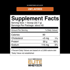 Silver Star Nutrition Select Proformance Elite Whey Isolate powder jar ready-to-mix providing 20g protein per serving.