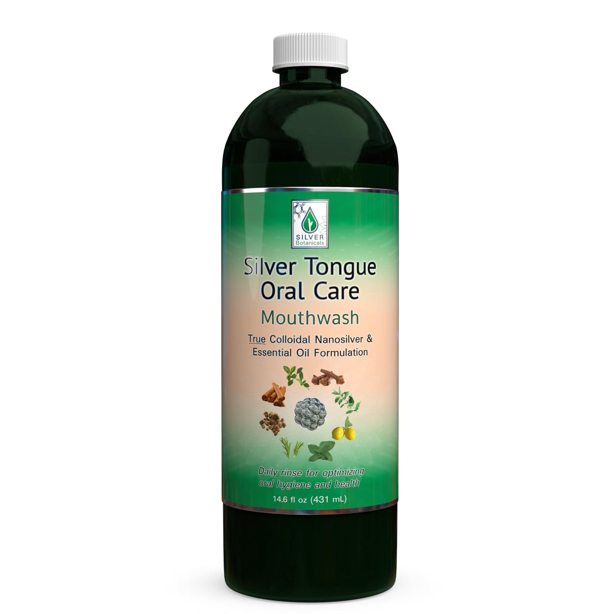 Silver Tongue Oral Care bottle 16 oz front view