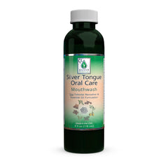 4 oz bottle of Silver Tongue Oral Care Mouthwash