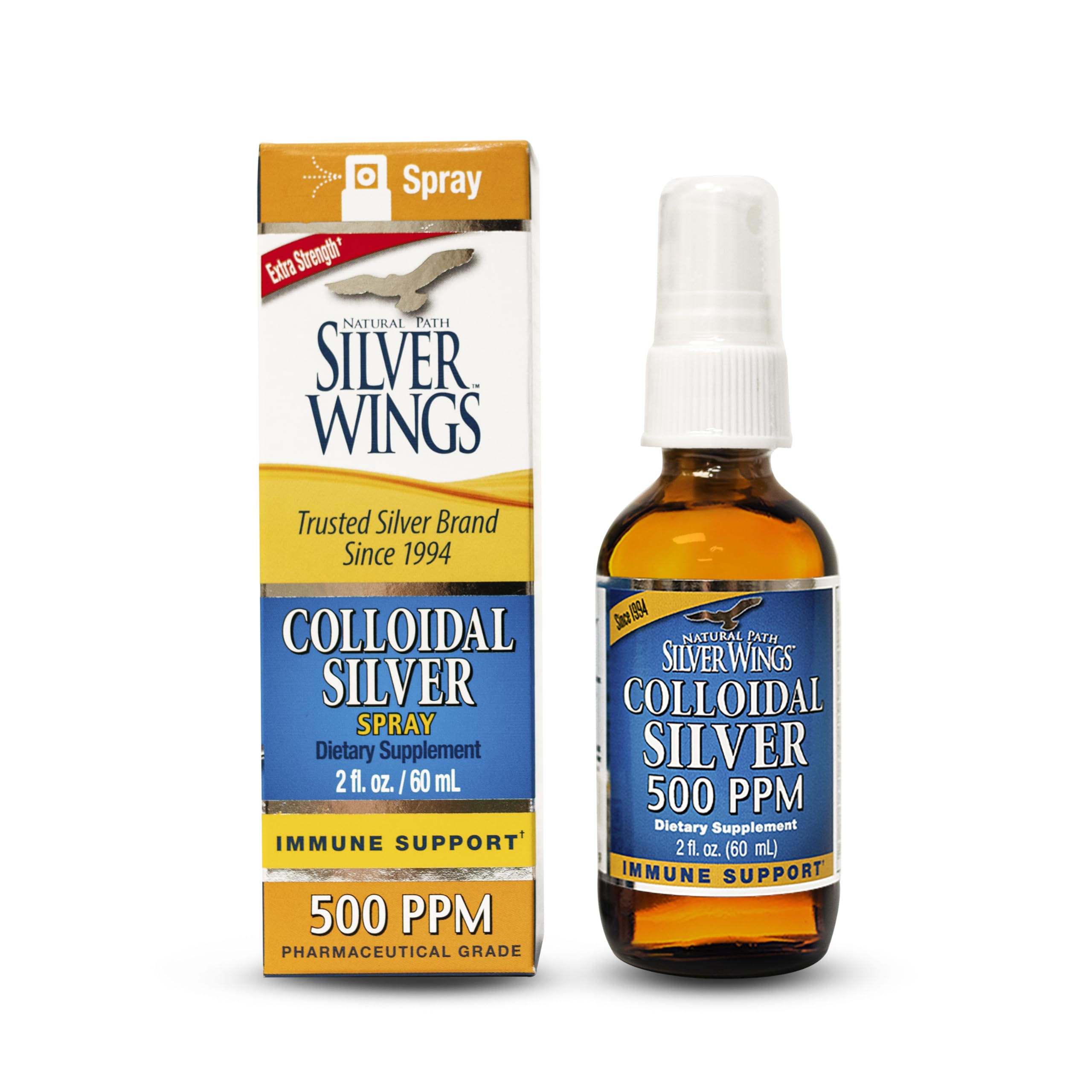 Natural Path Silver Wings colloidal silver bottle front label