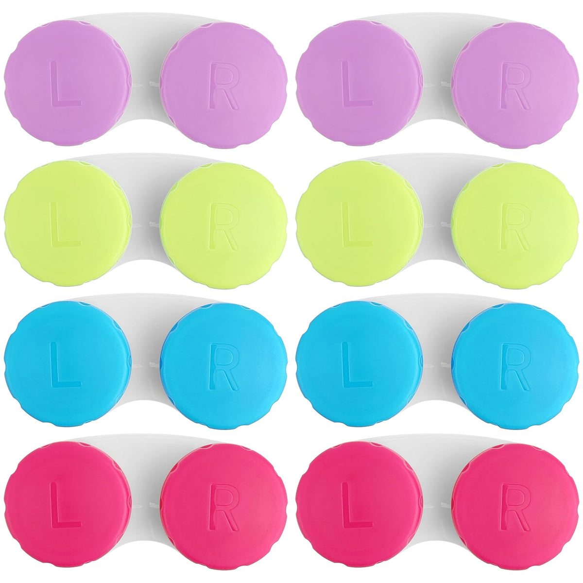 SimautHawk 8-pack colorful contact lens cases - front view