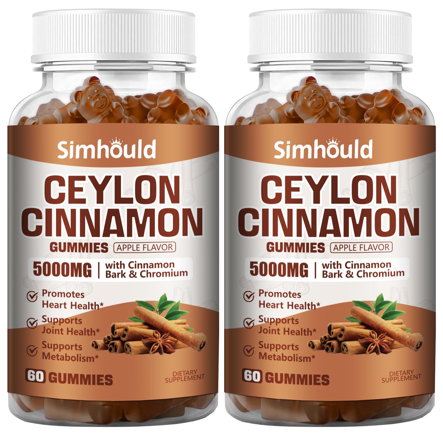 Simhould 2-pack Cinnamon Gummies Apple flavor packaging front