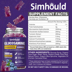 Supplement facts panel for Simhould gummies